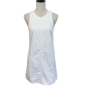 NWT J Crew Womens White Denim Shift Dress Size 00 Summer Casual Rodeo FLAW